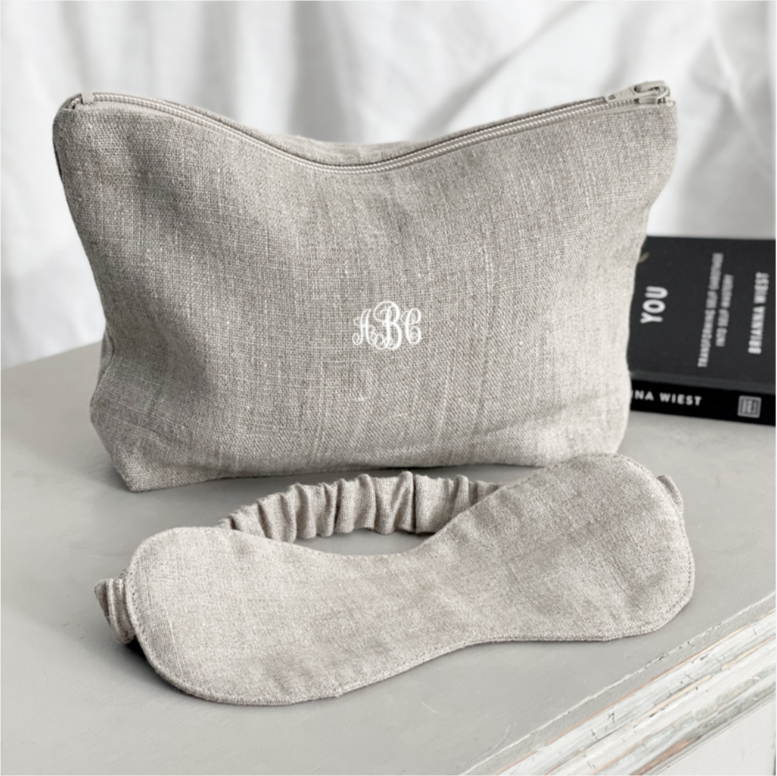 Linen Zipper Pouch Bag Linen Fonts