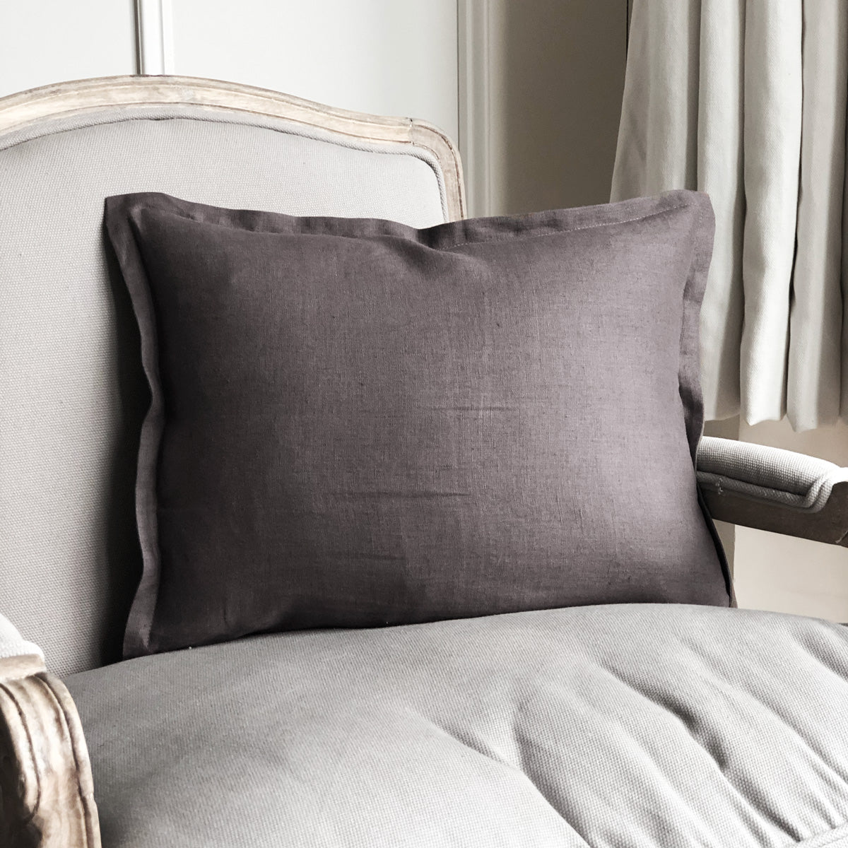product| Brown Boudoir Pillow | Linen & Fonts 
