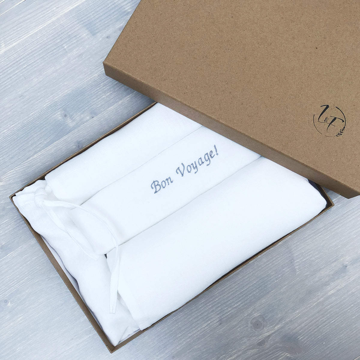 product | White Bon Voyage Linen Travel Bag Set | Linen & Fonts 