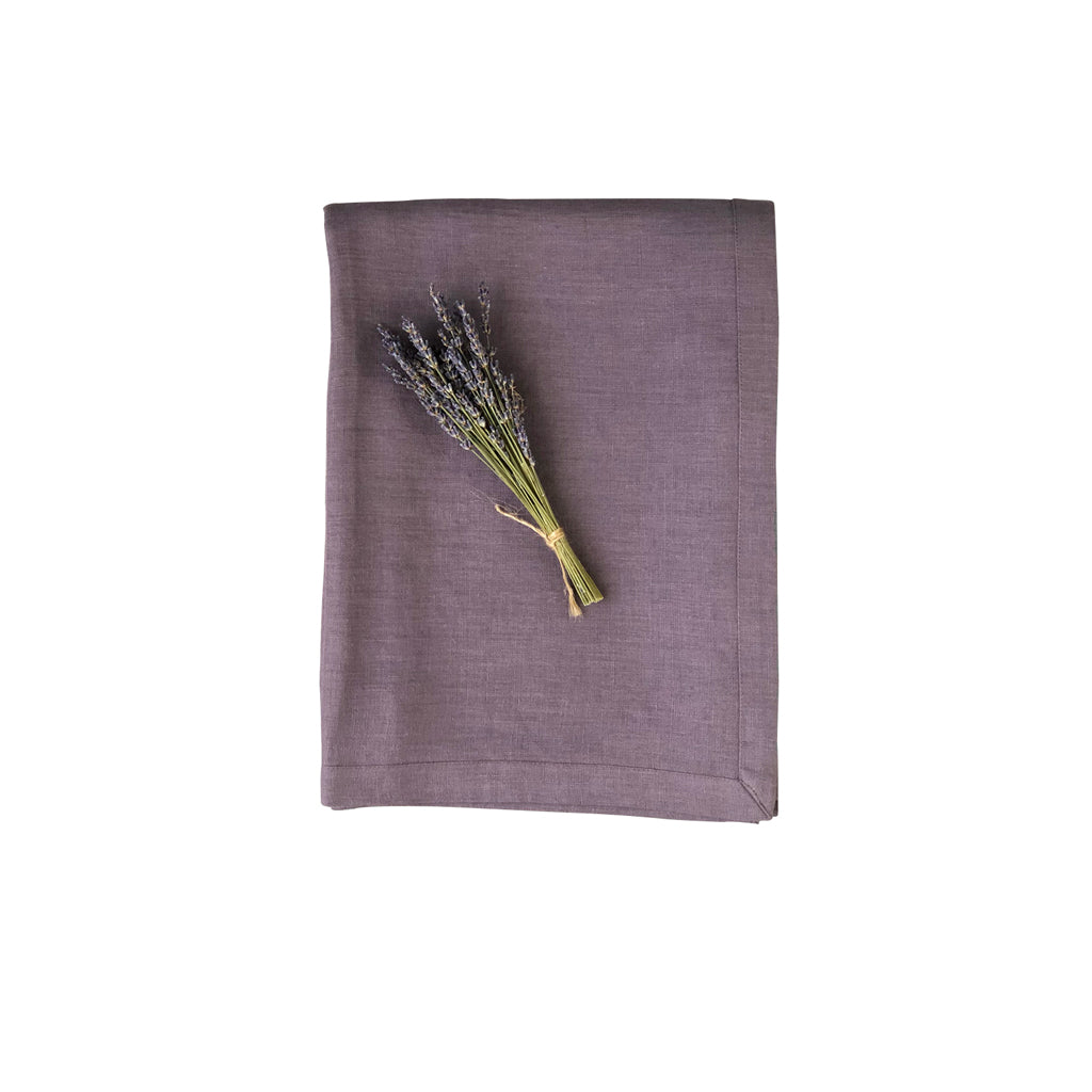 Lavender Linen Tablecloth Mitered