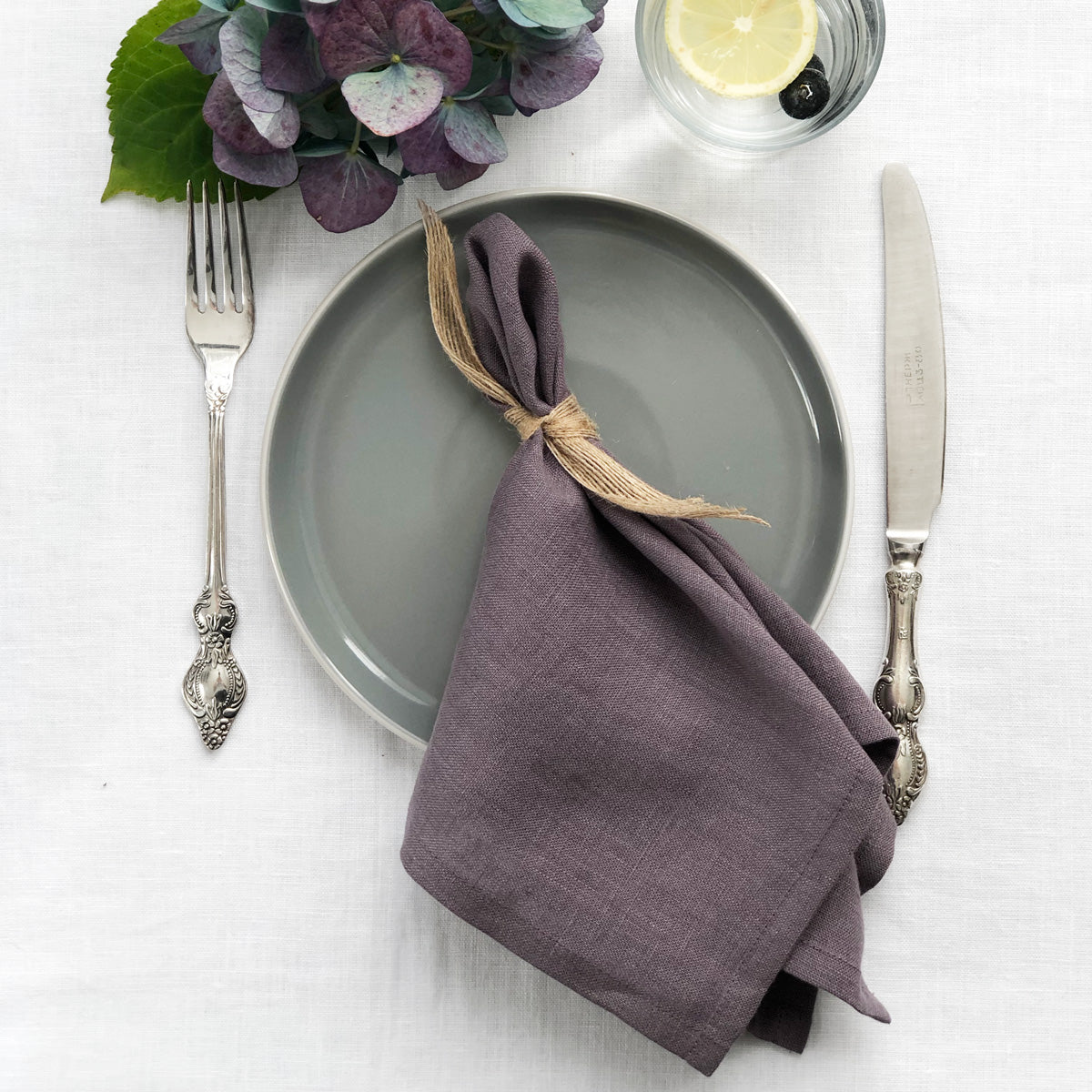 lifestyle | Lavender Linen Simple Napkin | Dinner Napkin | Linen & Fonts 