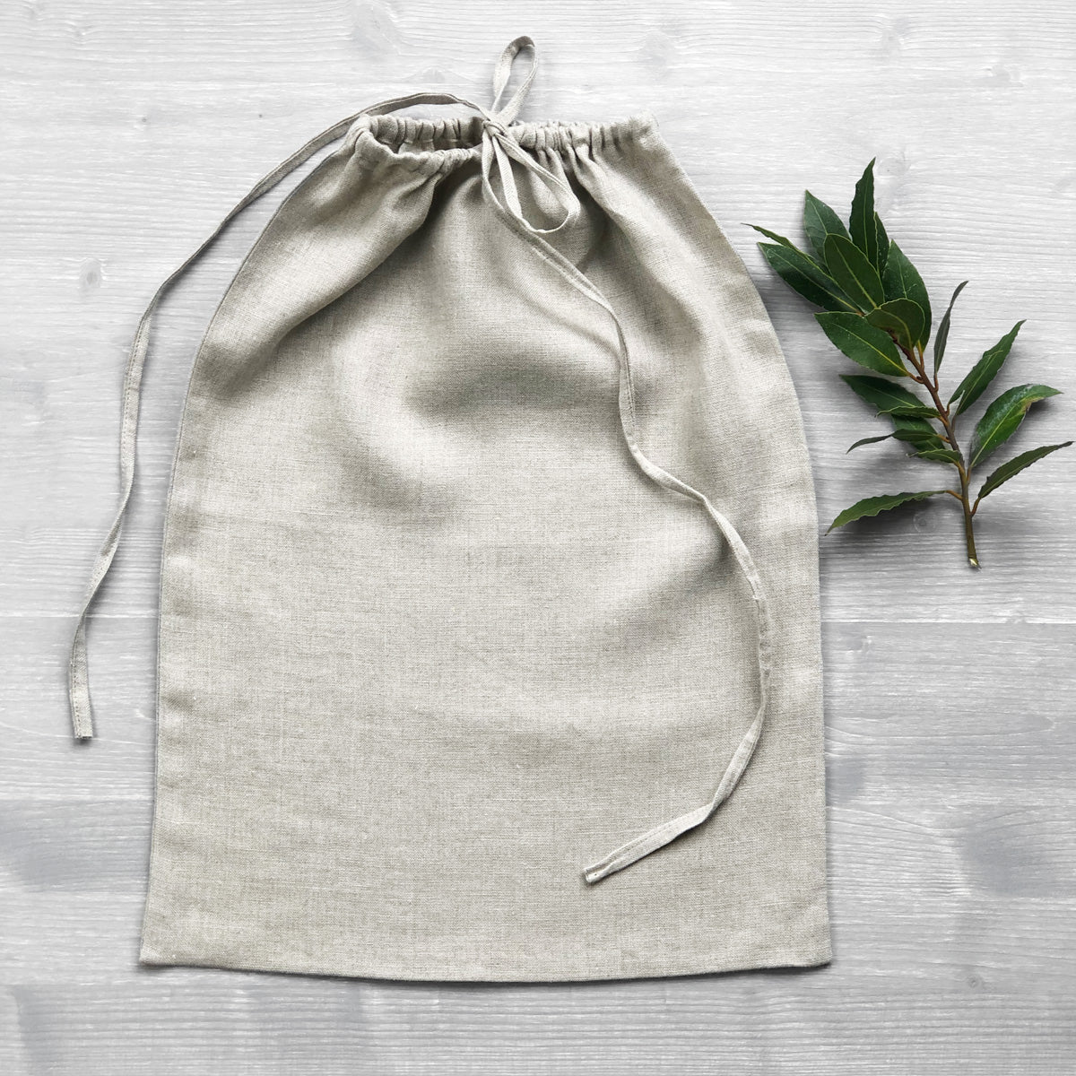 lifestyle | Natural Linen Drawstring Bag | Linen & Fonts 