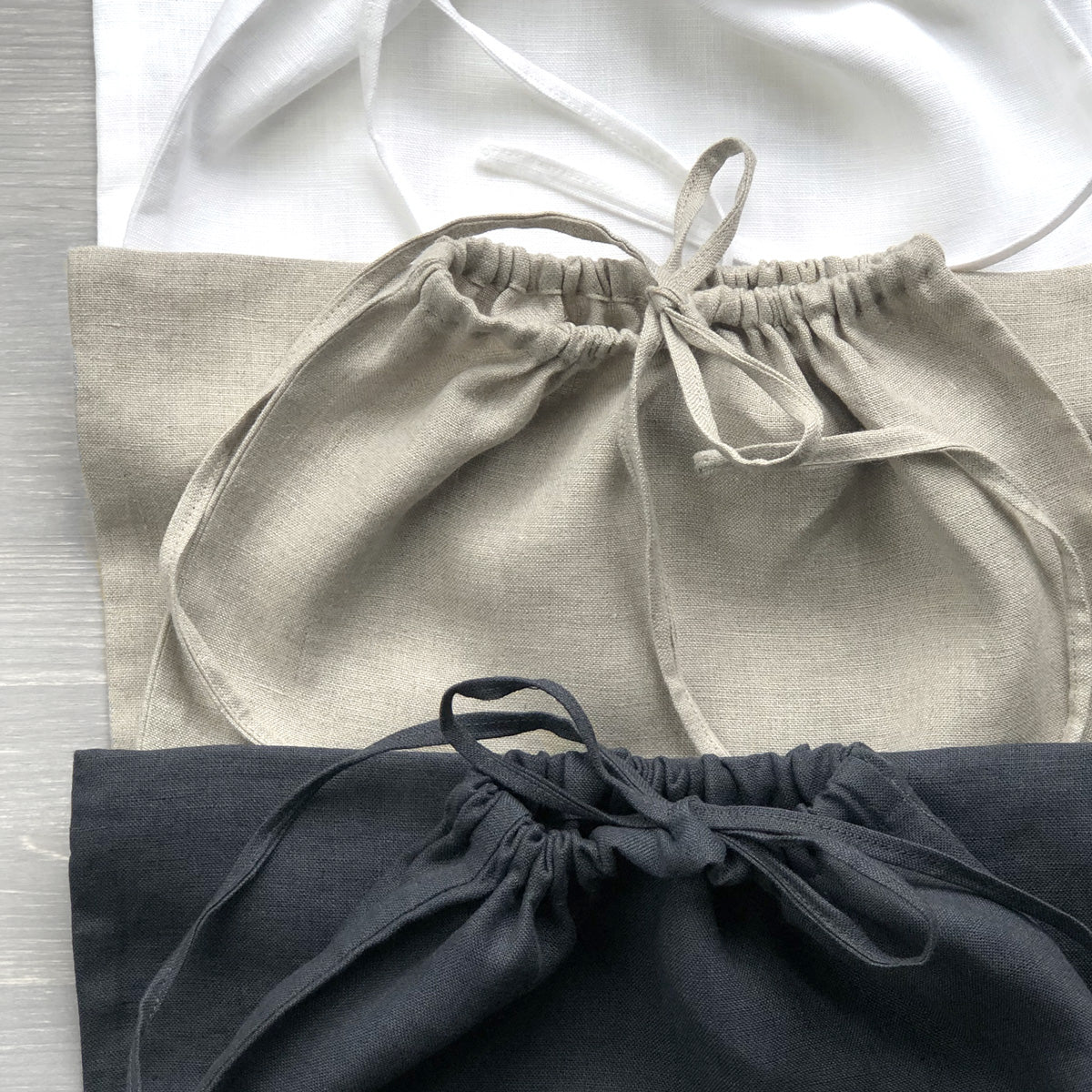 String Backpack Linen Natural Medium Linen Drawstring Bag | Linen & Fonts