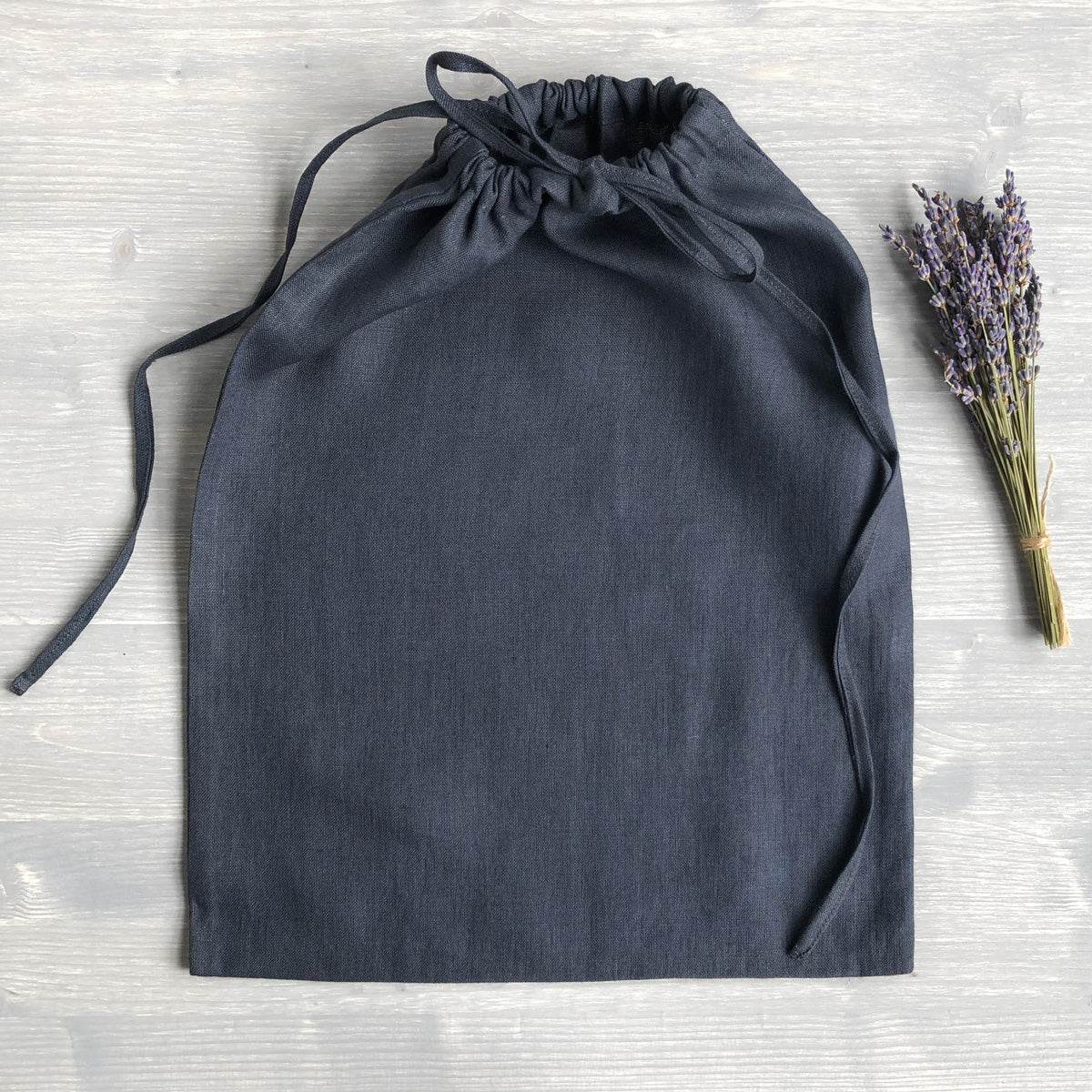 product | Blue Medium Linen Produce Bag | Linen & Fonts 