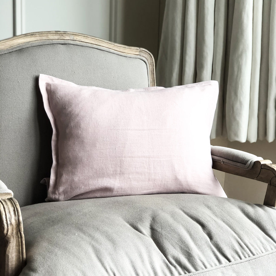 product |Powder Pink Boudoir Pillow | Linen & Fonts 