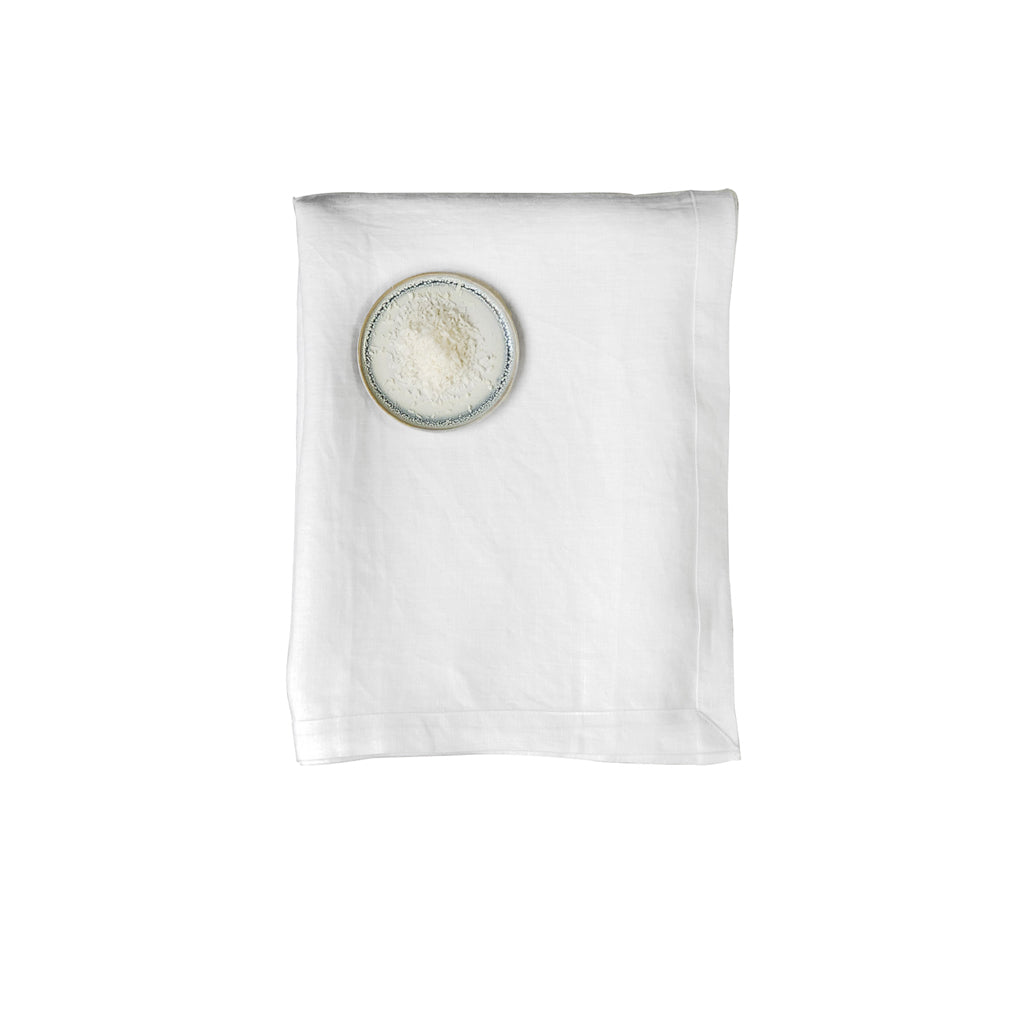 Pure White Linen Tablecloth Mitered