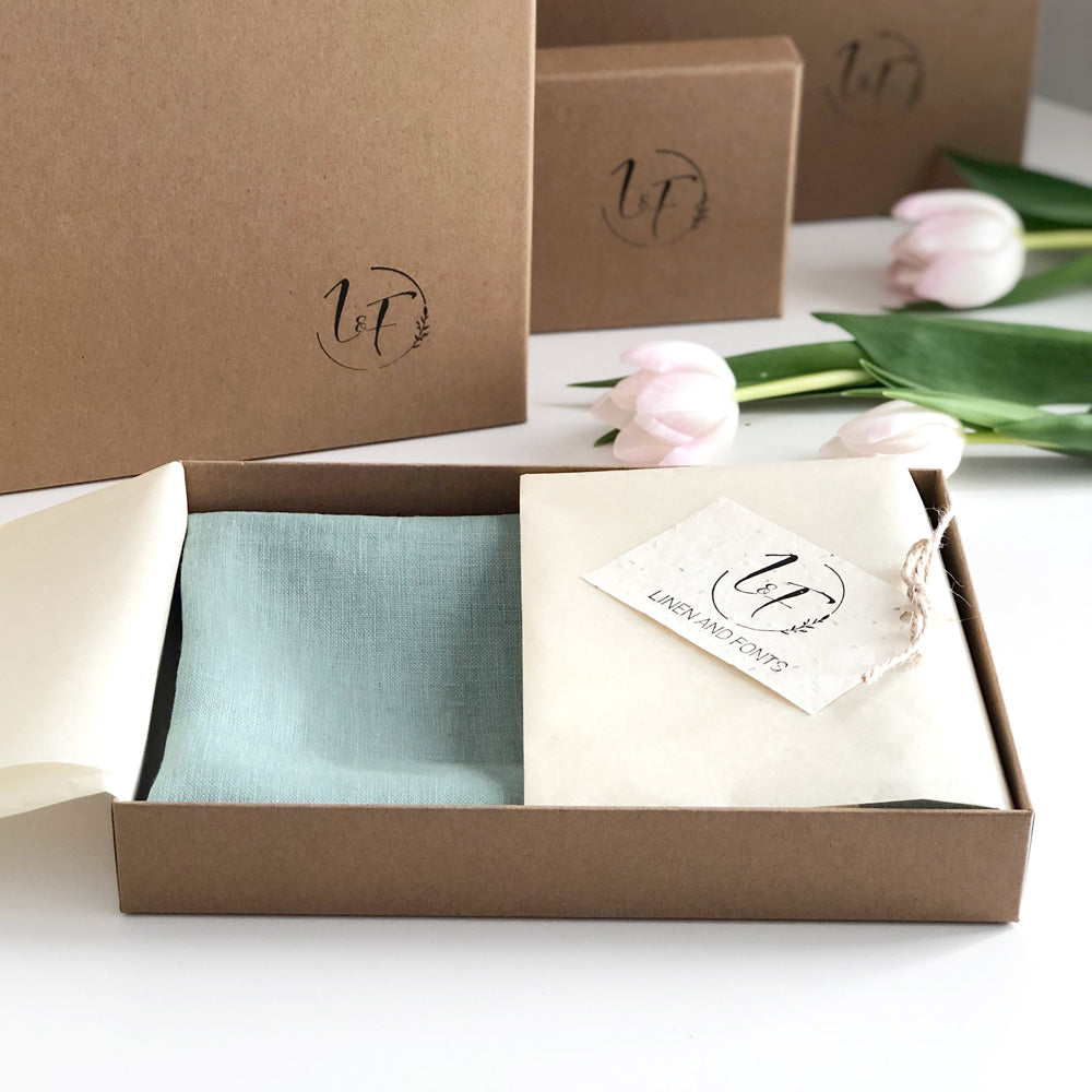 lifestyle | Sage Green Apron & Tea Towel Gift Box | Linen & Fonts