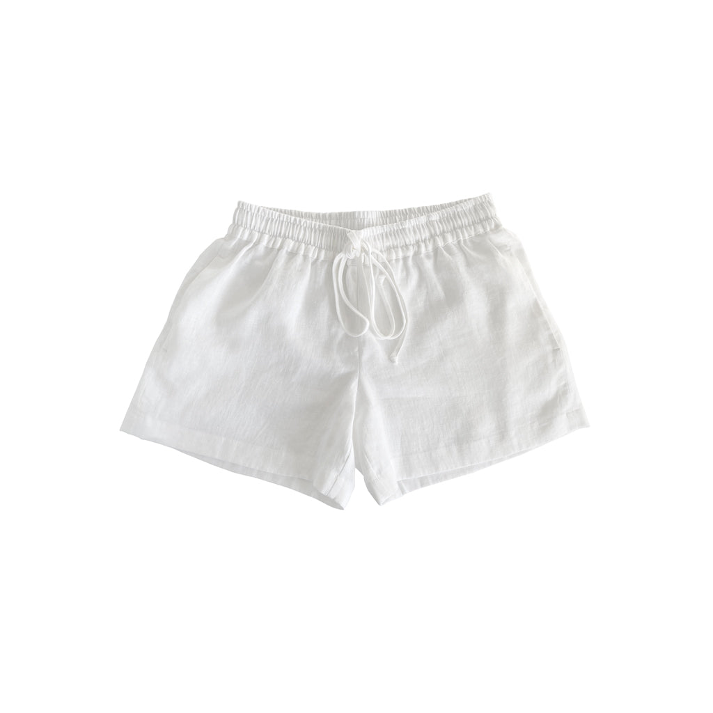 Classic White Linen Shorts