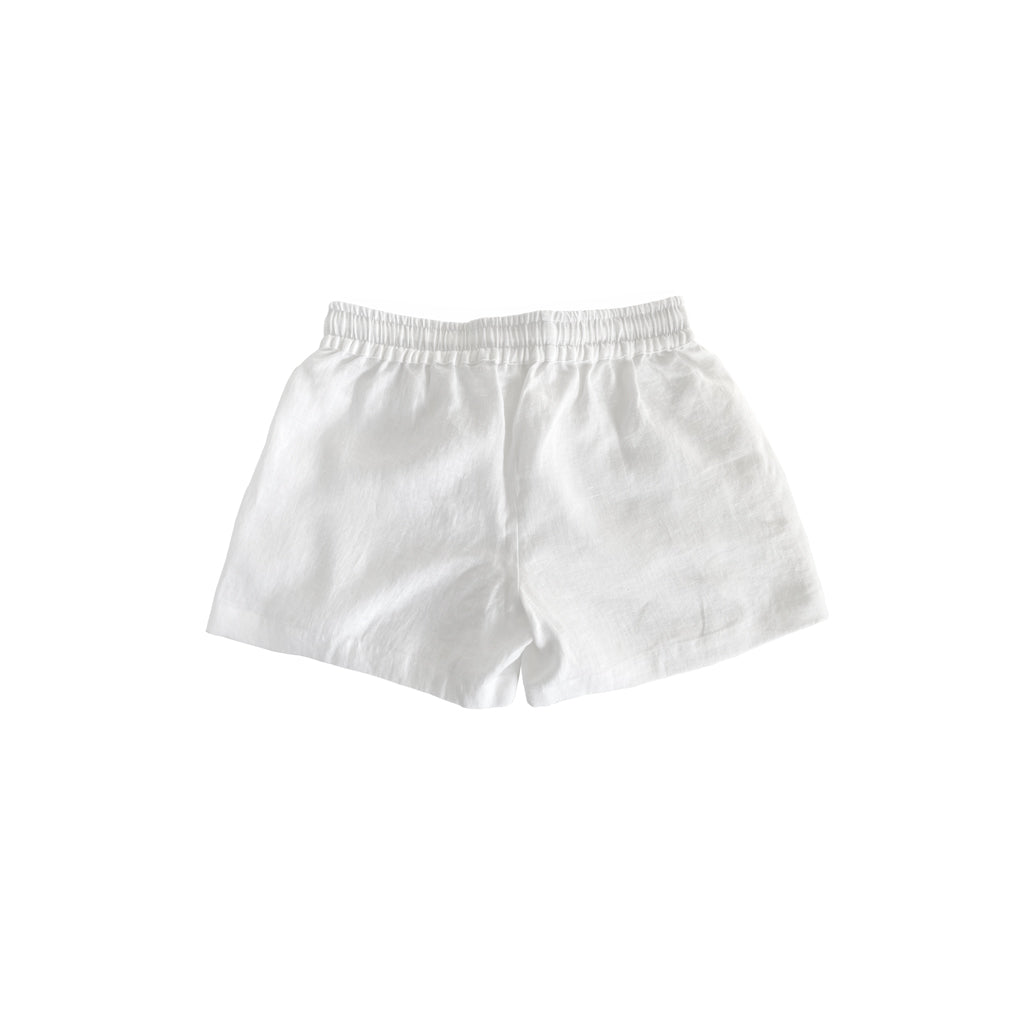 Classic White Linen Shorts